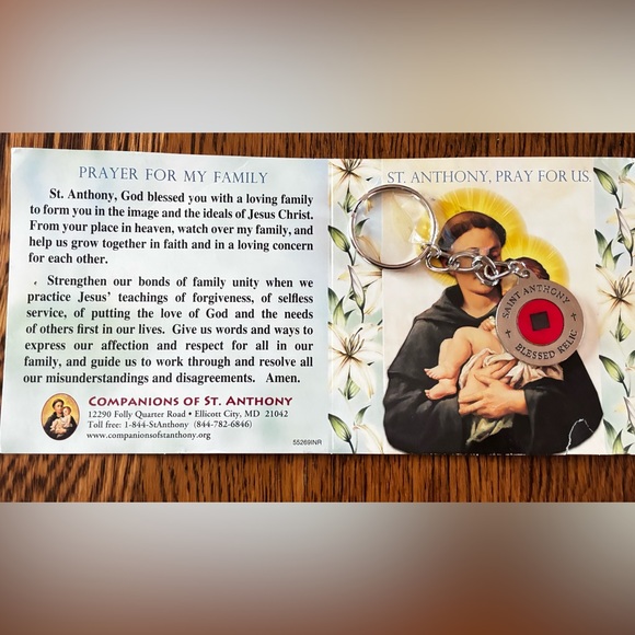 St. Anthony Prayer Card and Keychain - Picture 1 of 6